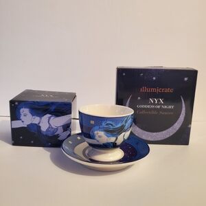 Illumicrate Nyx Goddess of Night Teacup and Saucer Set Greek Mythology